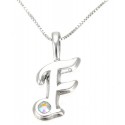 Sterling Silver Initials Pendant with Chain - F