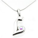Sterling Silver Initials Pendant with Chain - L