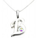 Sterling Silver Initials Pendant with Chain - B
