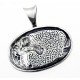 Sterling Silver Oval Horse Pendant with Enamel