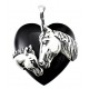 Sterling Silver Horse and Heart Onyx pendant