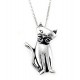Sterling Silver Cat Pendant with Necklace