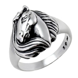 Southwestern Sterling Silver Horse Ring