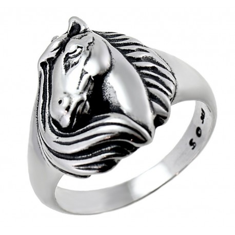 Southwestern Sterling Silver Ring w Horse Head Size 6