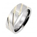 Titanium Band Ring with Gold Lines