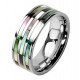 Titanium Ring with Abalone Shell Inlay Size 5