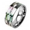 Titanium Ring with Abalone Shell Inlay Size 5