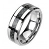 Tungsten Band Ring with Carbon Fiber Center Size 9