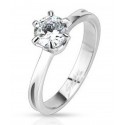 Stainless Steel Ring with Cubic Zirconia 