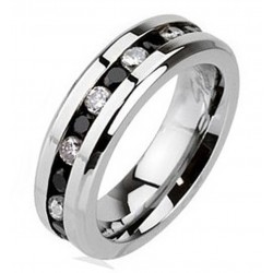 Stainless Steel Eternity Ring with CZ