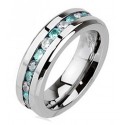 Stainless Steel Eternity Ring with CZ