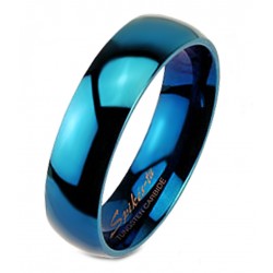 Blue Tungsten Carbide Band Ring