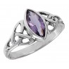 Sterling Silver Celtic Ring with Amethyst