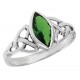 Sterling Silver Celtic Ring with Emerald