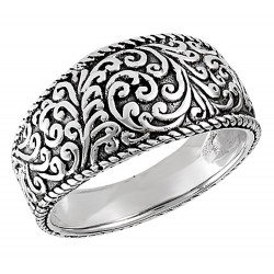 Sterling Silver Oxidized Tibetan Ring
