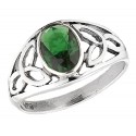 Sterling Silver Emerald Celtic Ring