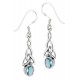 Sterling Silver Celtic Earrings with Blue Topaz
