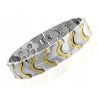 Gold Plated Stainless Steel Magnetic Bracelet Double Magnets