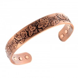 Magnetic Copper Bracelet with Flowers