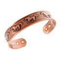 Magnetic Copper Bracelet with Horses