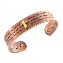 Magnetic Copper Bracelet with Cross