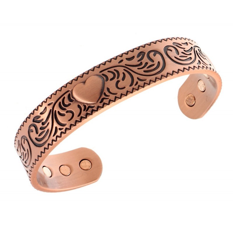 Magnetic Copper Bracelet with Heart - jewelry.farm
