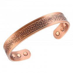 Magnetic Copper Bracelet with Celtic Decor