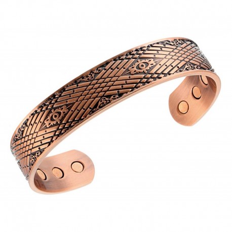 Magnetic Copper Bracelet Antiqued