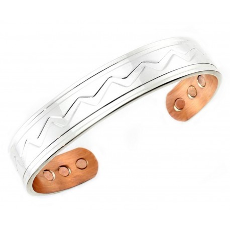 Magnetic Solid Copper Bracelet Silver Plated
