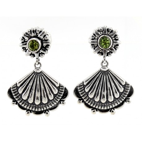 Southwestern Sterling Silver Earrings with Peridot 