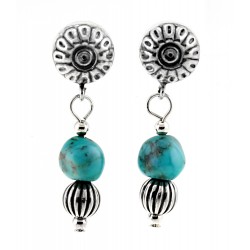 Relios / Carolyn Pollack Sterling Silver Dangle Turquoise Earrings