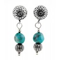 Relios / Carolyn Pollack Sterling Silver Dangle Turquoise Earrings