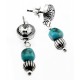 Sterling Silver Turquoise Beaded Dangle Earrings