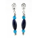 Relios / Carolyn Pollack Sterling Silver Dangle Turquoise Lapis Earrings