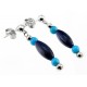 Southwestern Sterling Silver Earrings with Turquoise and Lapis