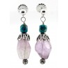 Sterling Silver Earrings w Turquoise and Amethyst