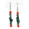 Relios / Carolyn Pollack Sterling Silver Turquoise & Coral Earrings