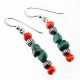 Sterling Silver Turquoise, & Coral Earrings