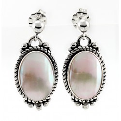 Relios / Carolyn Pollack Sterling Silver Mabe Shell Earrings
