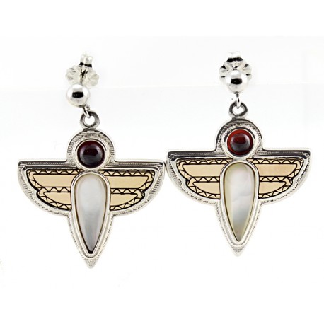 Sterling Silver & 14K Gold Dragonfly Earrings by Victoria Adams