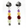 Sterling Silver & Multi-Gemstone Dangle Earrings