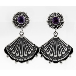 CP Signature Carolyn Pollack Sterling Silver Earrings w Amethyst