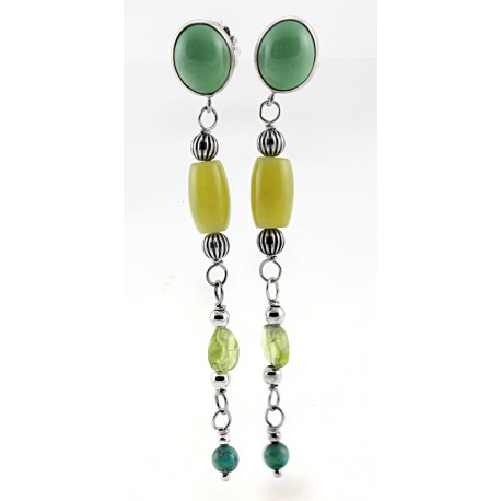 Peridot & Shades of Sage Green Earrings