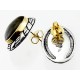 Sterling & 18K Gold Labradorite Earrings