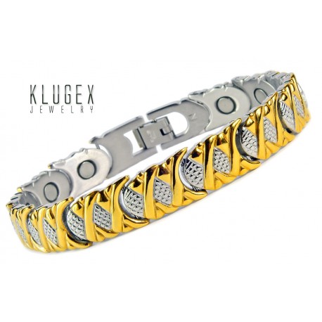 Extra Strength Stainless Steel Magnetic Bracelet Gold Plated