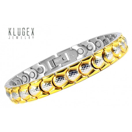Extra Strength Stainless Steel Magnetic Bracelet Gold Plated
