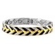 Extra Strength Black & Gold Stainless Steel Magnetic Bracelet