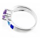 Sterling Silver Ring With Opal & Amethyst Size 8