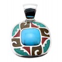 Carolyn Pollack Sterling Silver Turquoise Pendant CP Signature 