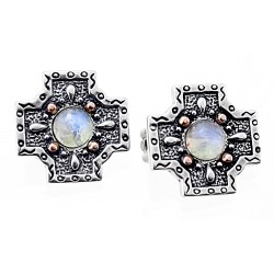 Carolyn Pollack Sterling Silver & 14K Gold Clip Earrings CP Signature